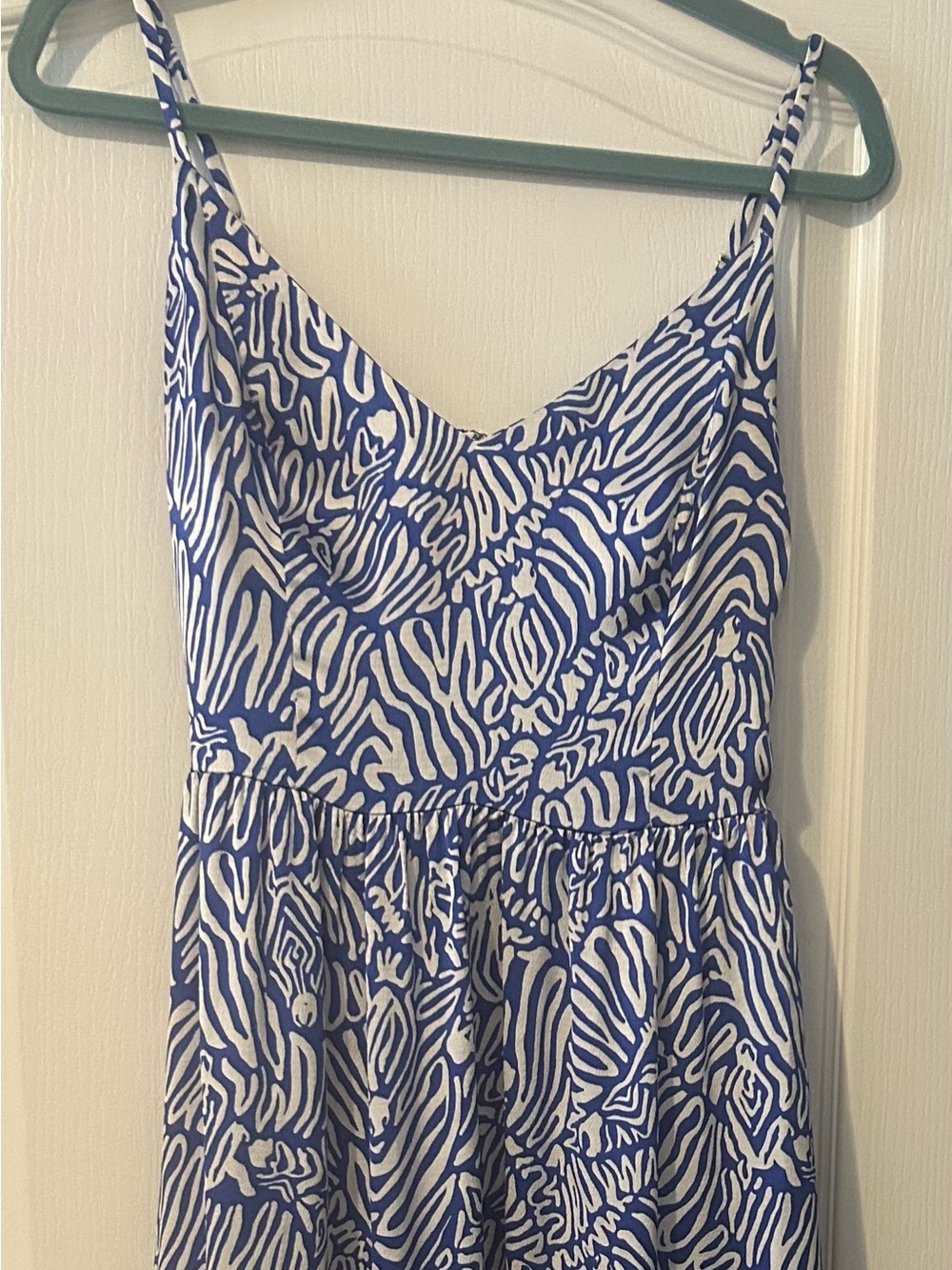 Lilly Pulitzer Blue and White Printed A-Line Skirt
